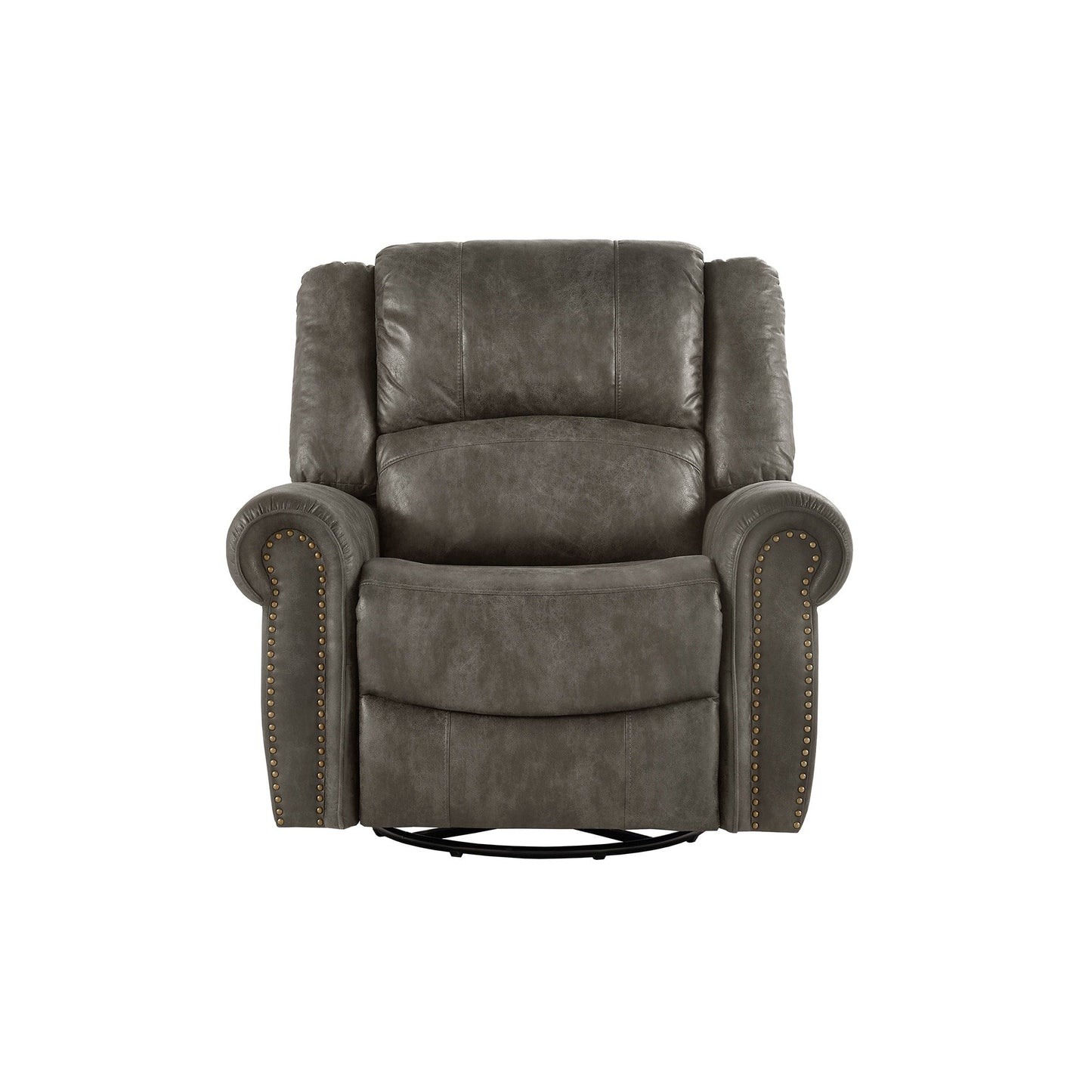 Fauteuil inclinable pivotant à clous Monroe en microfibre polie par iNSPIRE Q Classic
