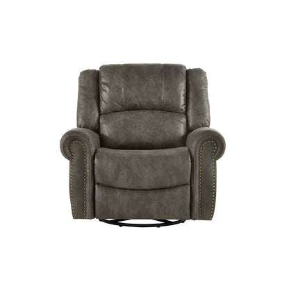 Fauteuil inclinable pivotant à clous Monroe en microfibre polie par iNSPIRE Q Classic
