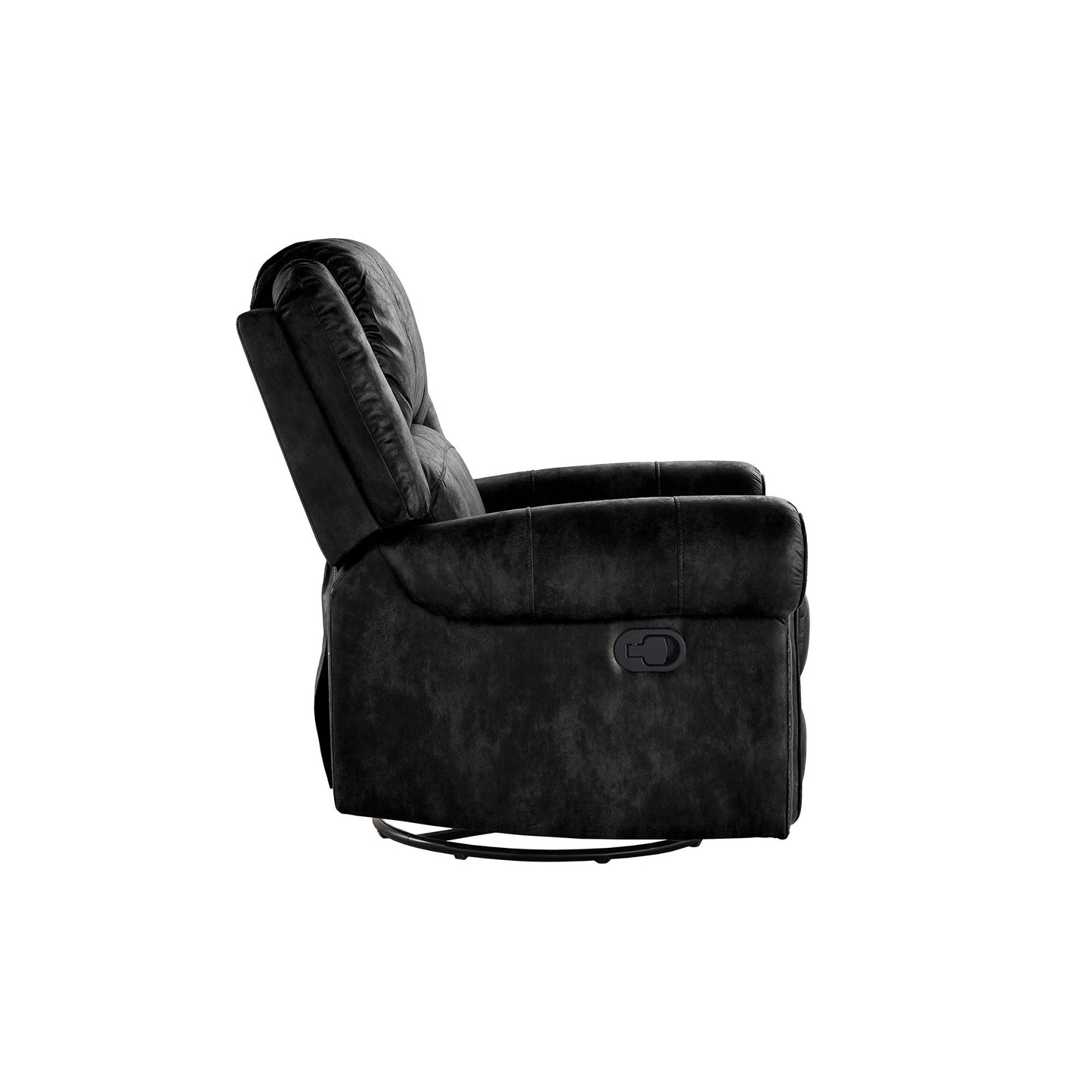 Fauteuil inclinable pivotant à clous Monroe en microfibre polie par iNSPIRE Q Classic