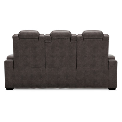 Canapé inclinable électrique Montt, port USB, similicuir gris mat, 82 pouces