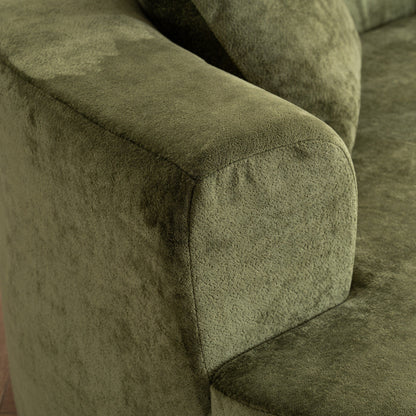 Canapé en forme de lune, canapé-lit moderne pour chat avec siège profond, canapé à compression en éponge sans assemblage (tissu chenille vert)