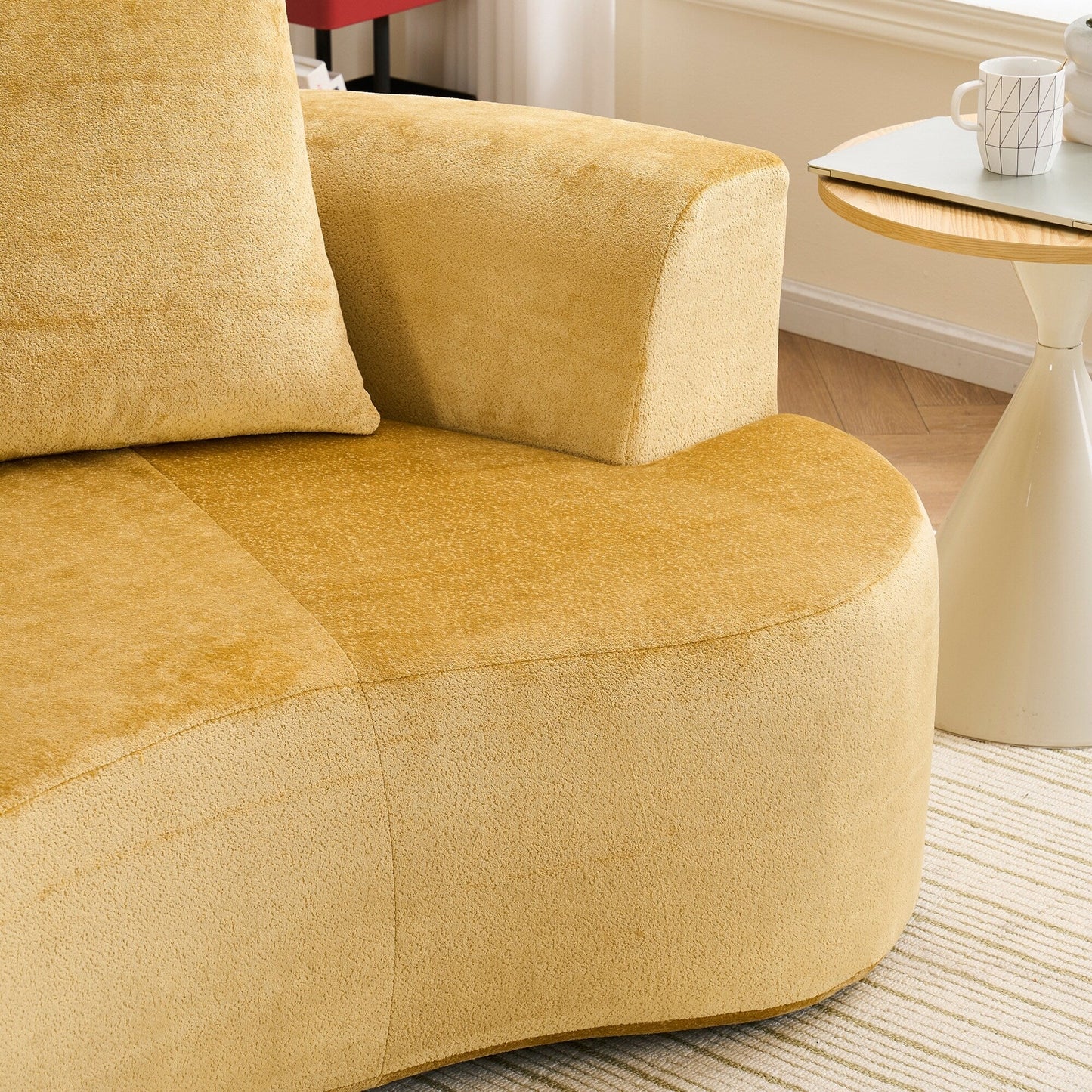 Canapé en forme de lune, canapé-lit moderne pour chat avec siège profond, canapé à compression en éponge sans assemblage