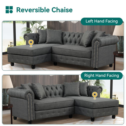 Canapé Chesterfield de Morden Fort, meubles de salon, canapés en lin