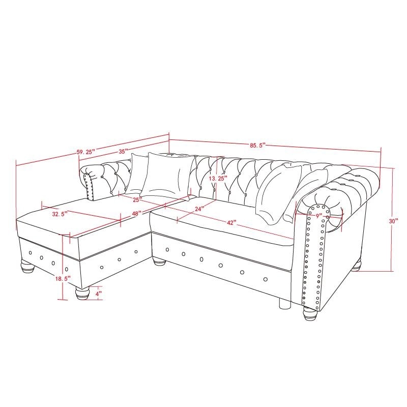 Canapé Chesterfield de Morden Fort, meubles de salon, canapés en lin