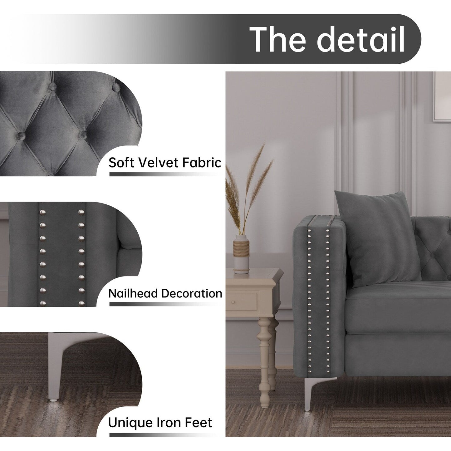 Canapé moderne en velours hollandais Morden Fort Deep