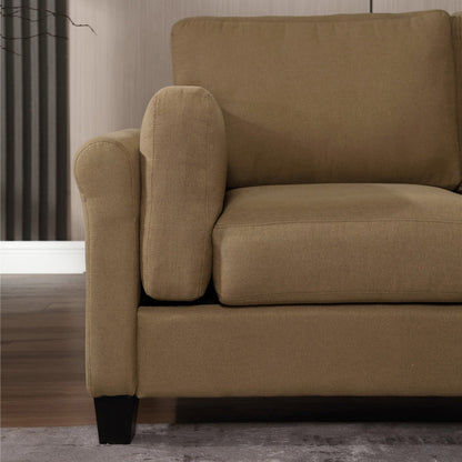 Canapé à deux accoudoirs moderne Morden Fort, canapé à assise profonde, coussins de dossier rembourrés, tissu rembourré durable