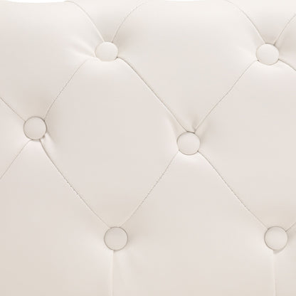 Canapé moderne en velours Morden Fort avec capitonnage à boutons, cadre en bois massif et pieds en fer