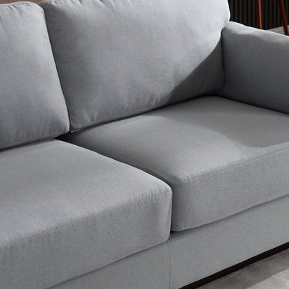 Canapé à deux accoudoirs moderne Morden Fort, canapé à assise profonde, coussins de dossier rembourrés, tissu rembourré durable