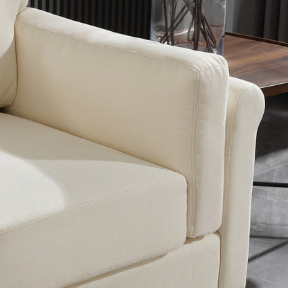 Canapé à deux accoudoirs moderne Morden Fort, canapé à assise profonde, coussins de dossier rembourrés, tissu rembourré durable