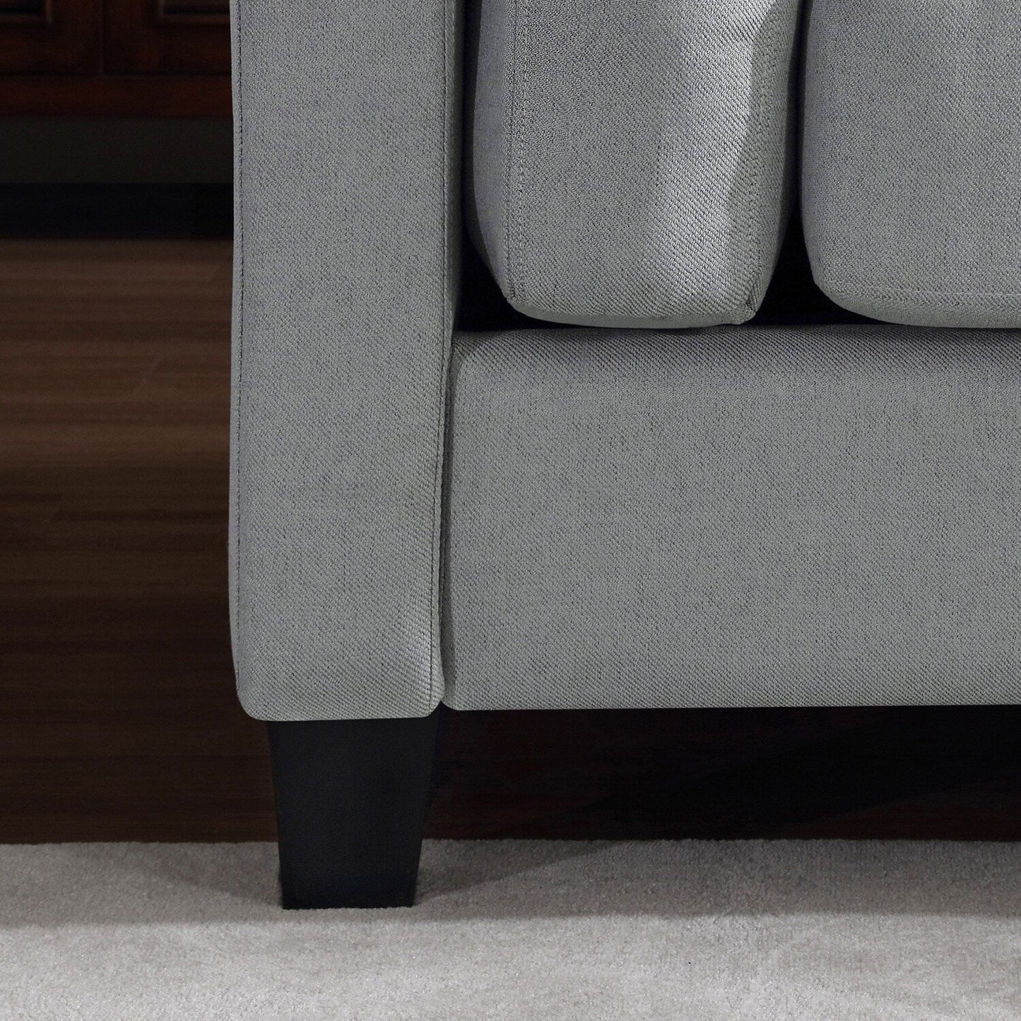 Canapé à deux accoudoirs moderne Morden Fort, canapé à assise profonde, coussins de dossier rembourrés, tissu rembourré durable