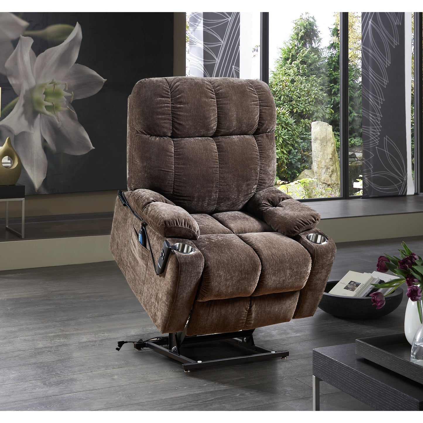 Fauteuil inclinable motorisé pour personnes âgées, position infinie, inclinable à 180° avec massage thermique