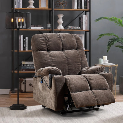 Fauteuil inclinable motorisé pour personnes âgées, position infinie, inclinable à 180° avec massage thermique