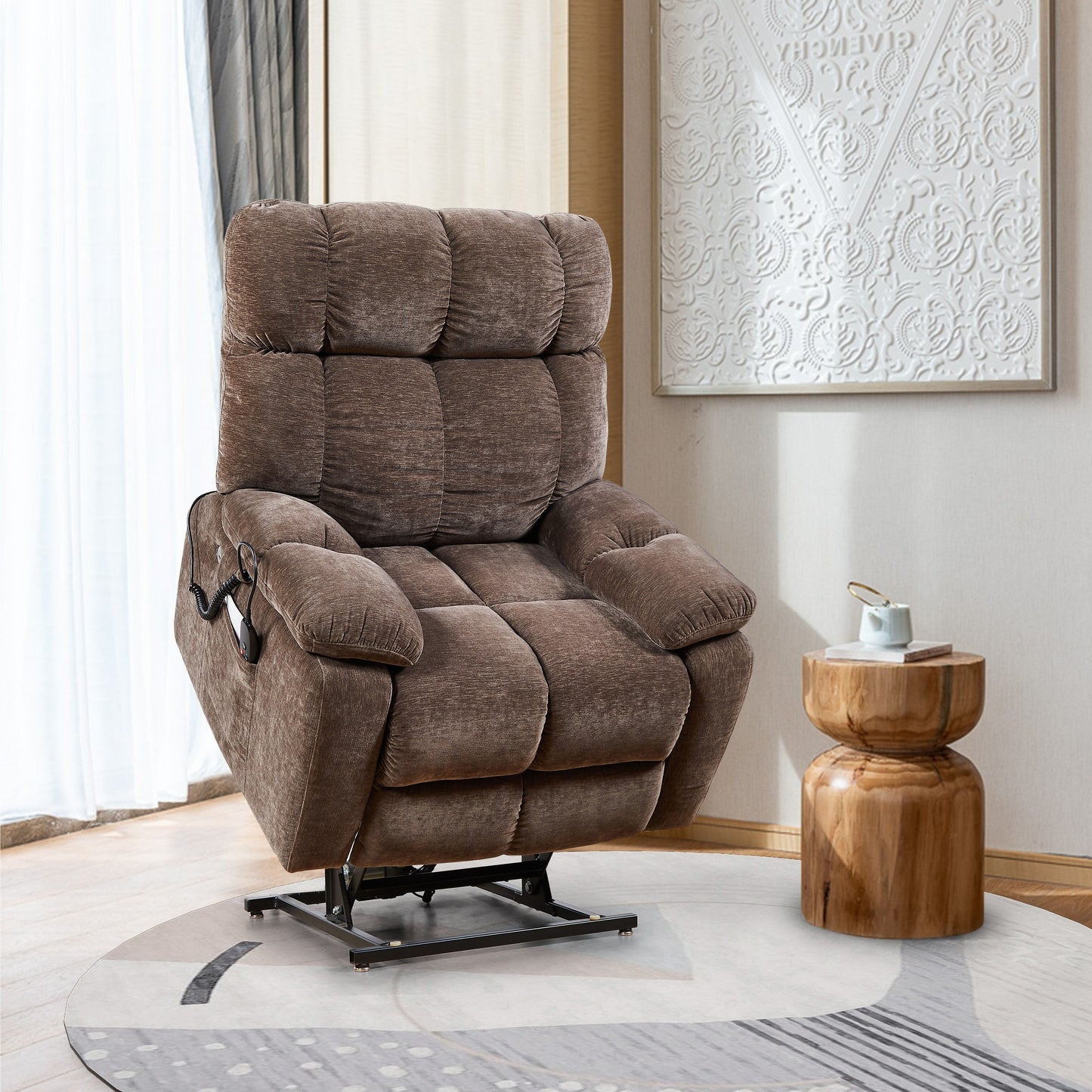 Fauteuil inclinable motorisé avec coussin d'air massant et chauffage lombaire