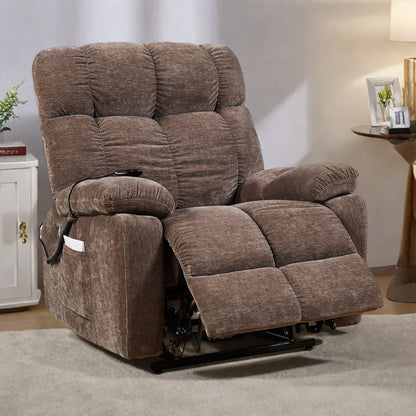 Fauteuil inclinable motorisé avec réglage individuel du dossier et du repose-pieds, massage par airbag à 4 points et chauffage lombaire