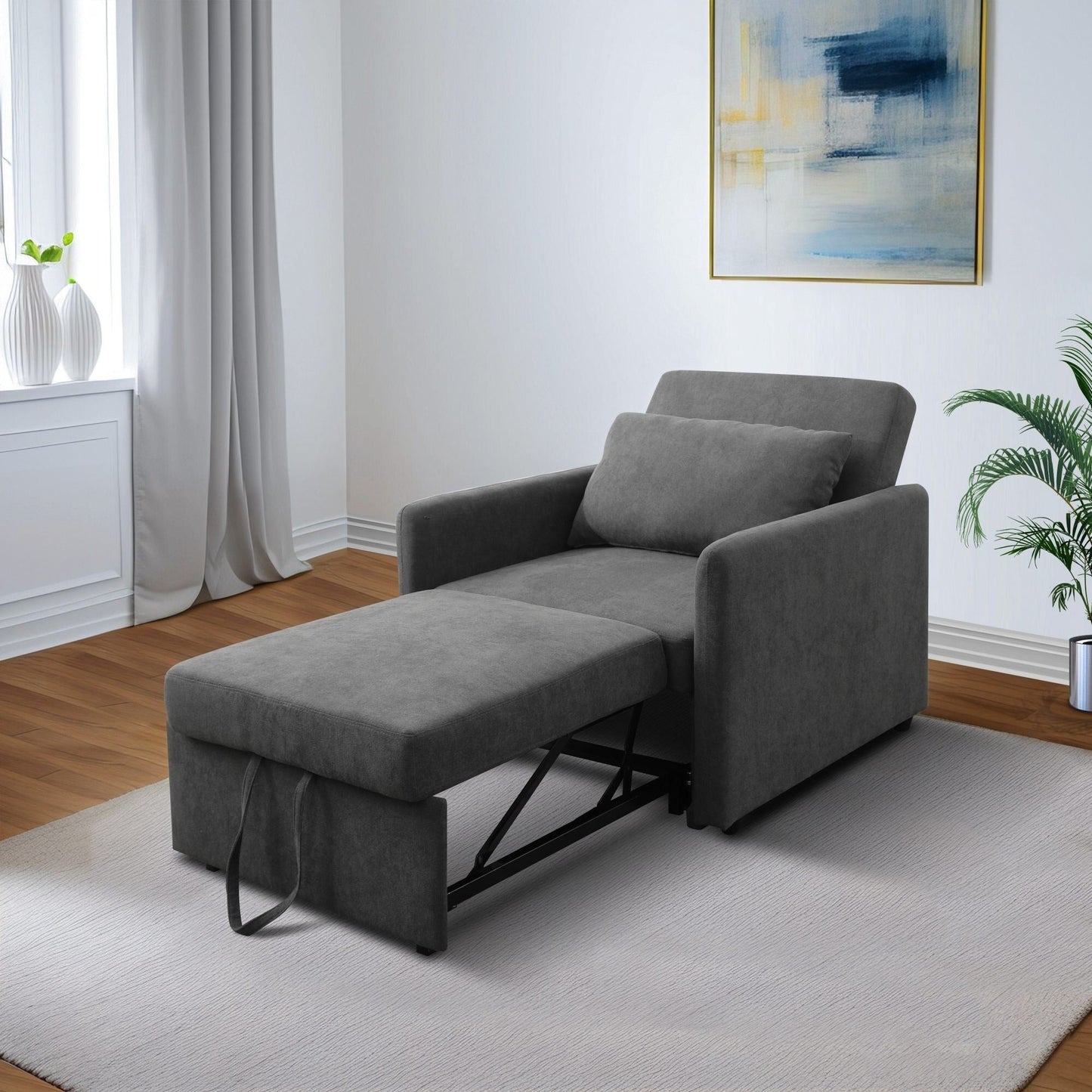 Canapé-lit pliable multifonction en tissu