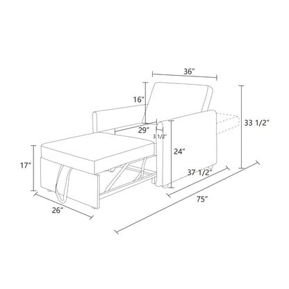 Canapé-lit pliable multifonction en tissu