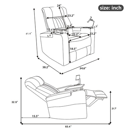 Fauteuil inclinable électrique multifonctionnel pivotant à 270° pour home cinéma