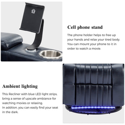 Fauteuil inclinable électrique multifonctionnel pivotant à 270° pour home cinéma