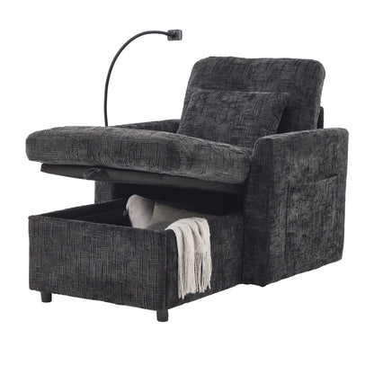 Canapé inclinable multifonction pour personne paresseuse, dossier de rangement avec support pour téléphone portable, fauteuil de loisirs simple en chenille