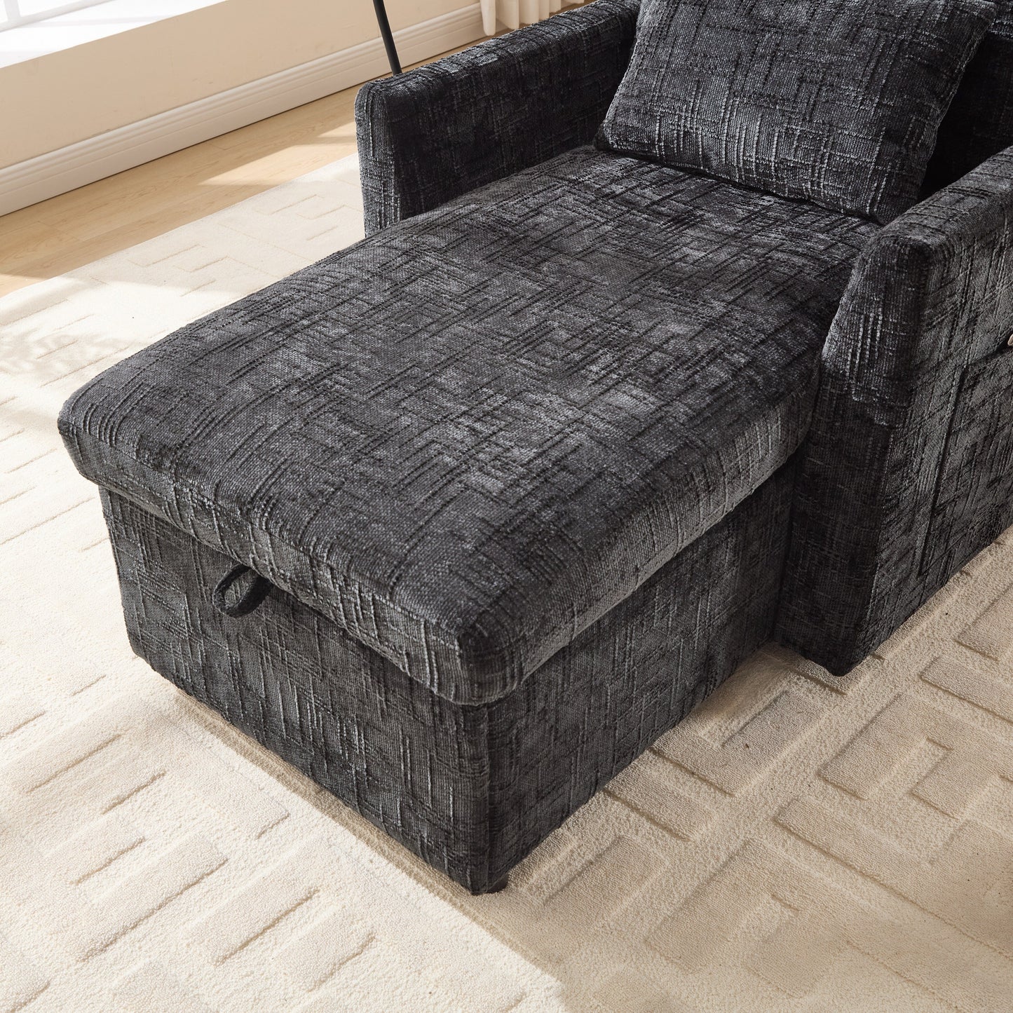 Canapé inclinable multifonction pour personne paresseuse, dossier de rangement avec support pour téléphone portable, fauteuil de loisirs simple en chenille