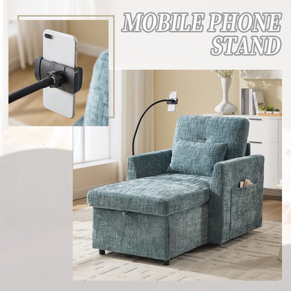Canapé inclinable multifonction pour personne paresseuse, dossier de rangement avec support pour téléphone portable, fauteuil de loisirs simple en chenille