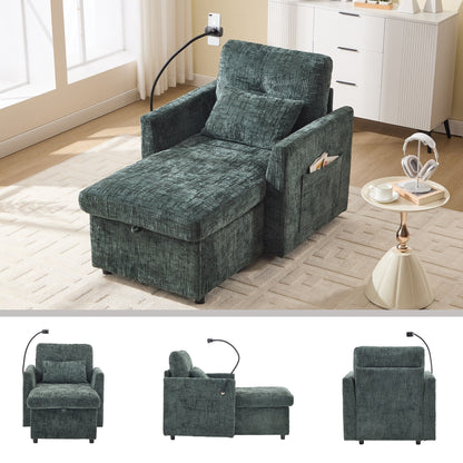 Canapé inclinable multifonction pour personne paresseuse, dossier de rangement avec support pour téléphone portable, fauteuil de loisirs simple en chenille