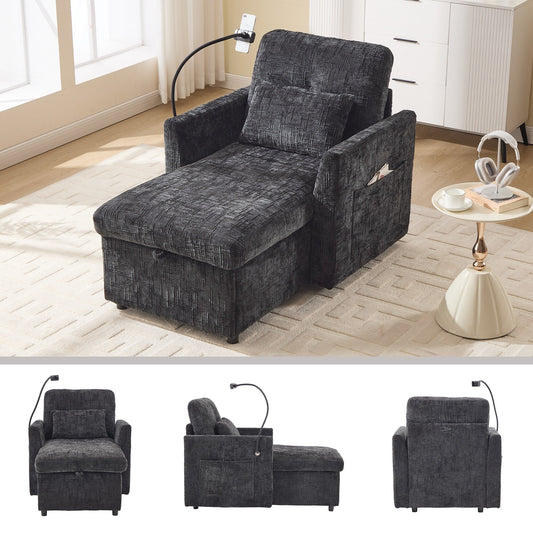 Canapé inclinable multifonction pour personne paresseuse, dossier de rangement avec support pour téléphone portable, fauteuil de loisirs simple en chenille