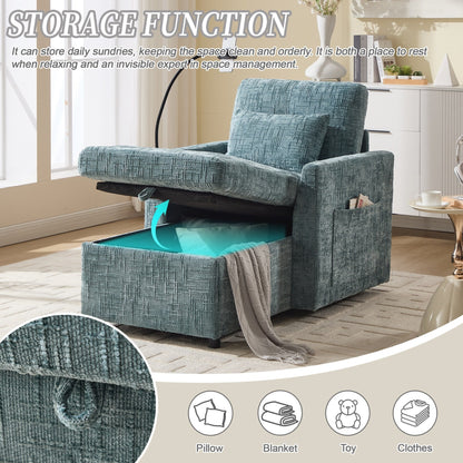 Canapé inclinable multifonction pour personne paresseuse, dossier de rangement avec support pour téléphone portable, fauteuil de loisirs simple en chenille