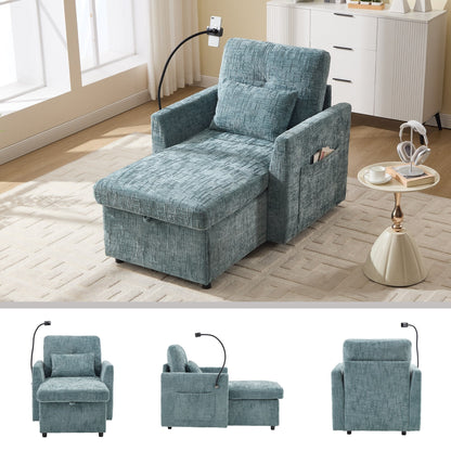 Canapé inclinable multifonction pour personne paresseuse, dossier de rangement avec support pour téléphone portable, fauteuil de loisirs simple en chenille