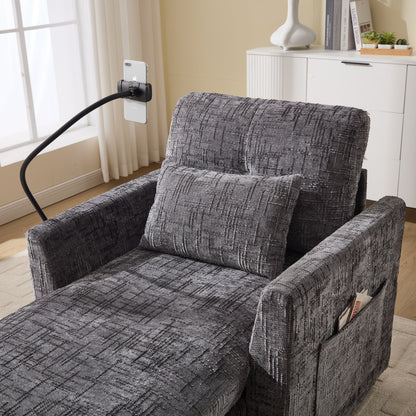 Canapé inclinable multifonction pour personne paresseuse, dossier de rangement avec support pour téléphone portable, fauteuil de loisirs simple en chenille