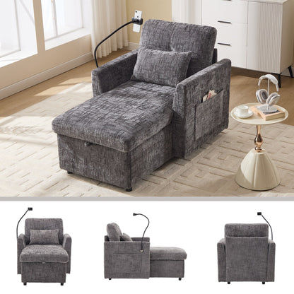 Canapé inclinable multifonction pour personne paresseuse, dossier de rangement avec support pour téléphone portable, fauteuil de loisirs simple en chenille