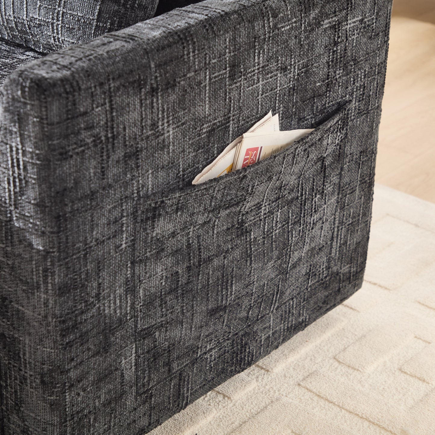 Canapé inclinable multifonction pour personne paresseuse, dossier de rangement avec support pour téléphone portable, fauteuil de loisirs simple en chenille