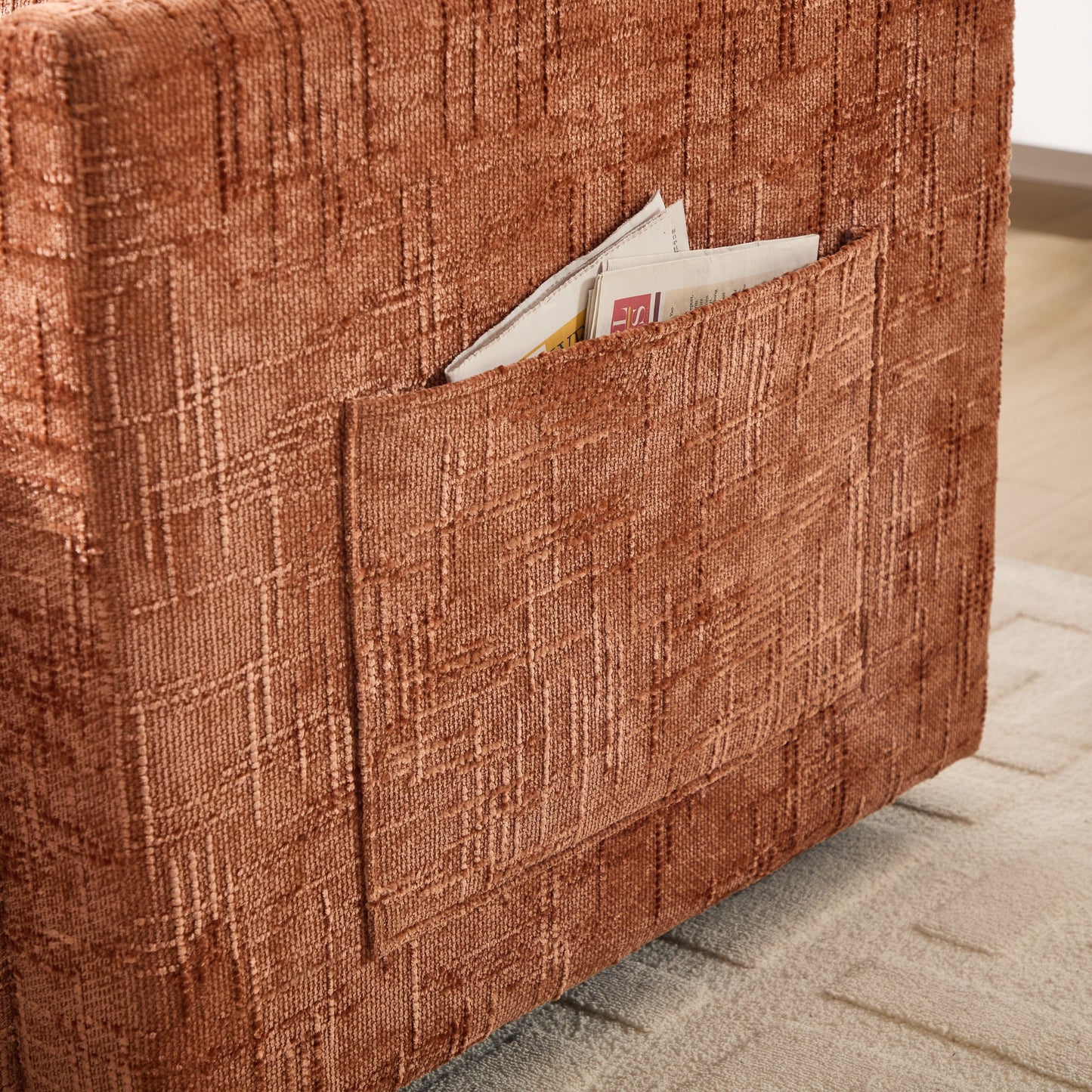 Canapé inclinable multifonction pour personne paresseuse, dossier de rangement avec support pour téléphone portable, fauteuil de loisirs simple en chenille