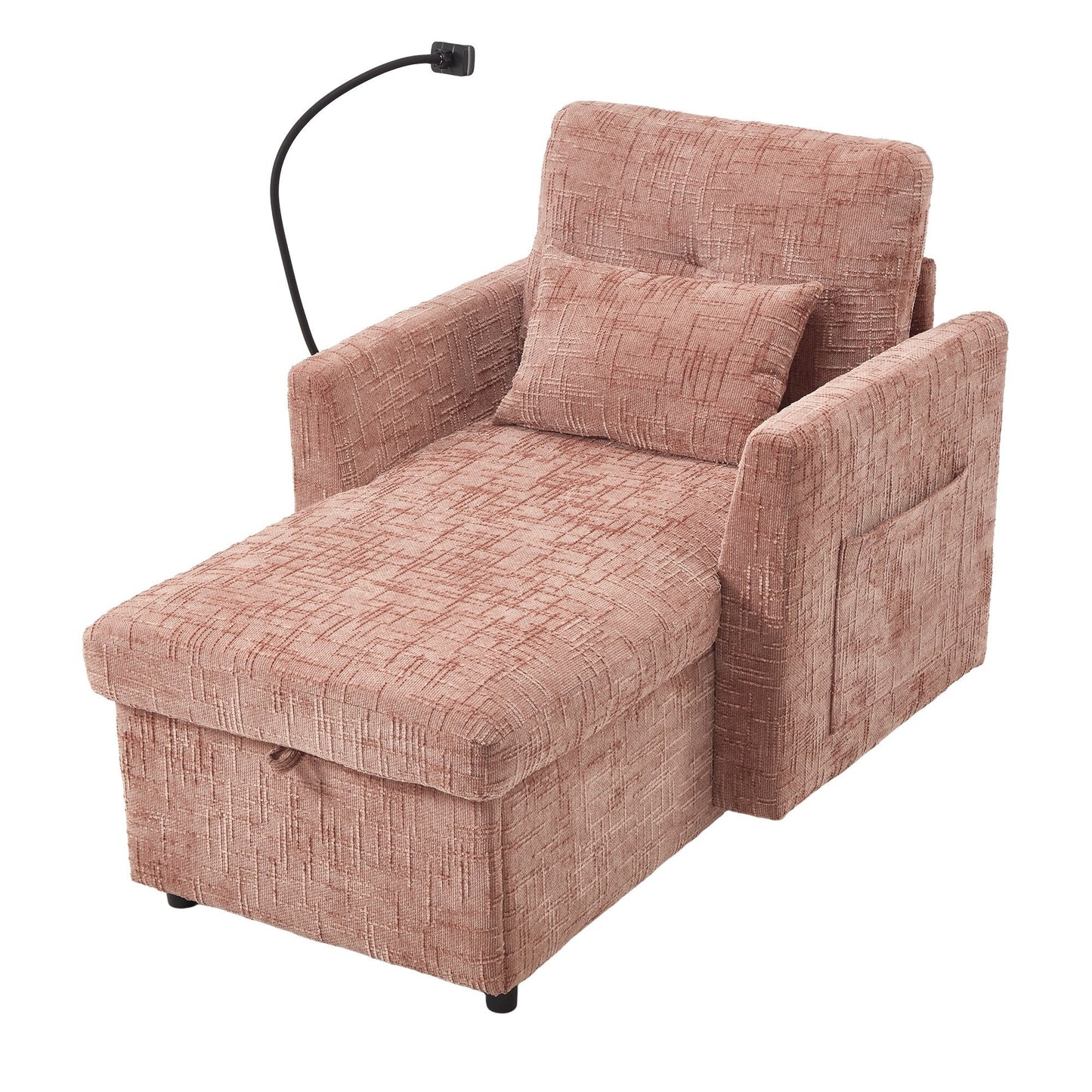 Canapé inclinable multifonction pour personne paresseuse, dossier de rangement avec support pour téléphone portable, fauteuil de loisirs simple en chenille