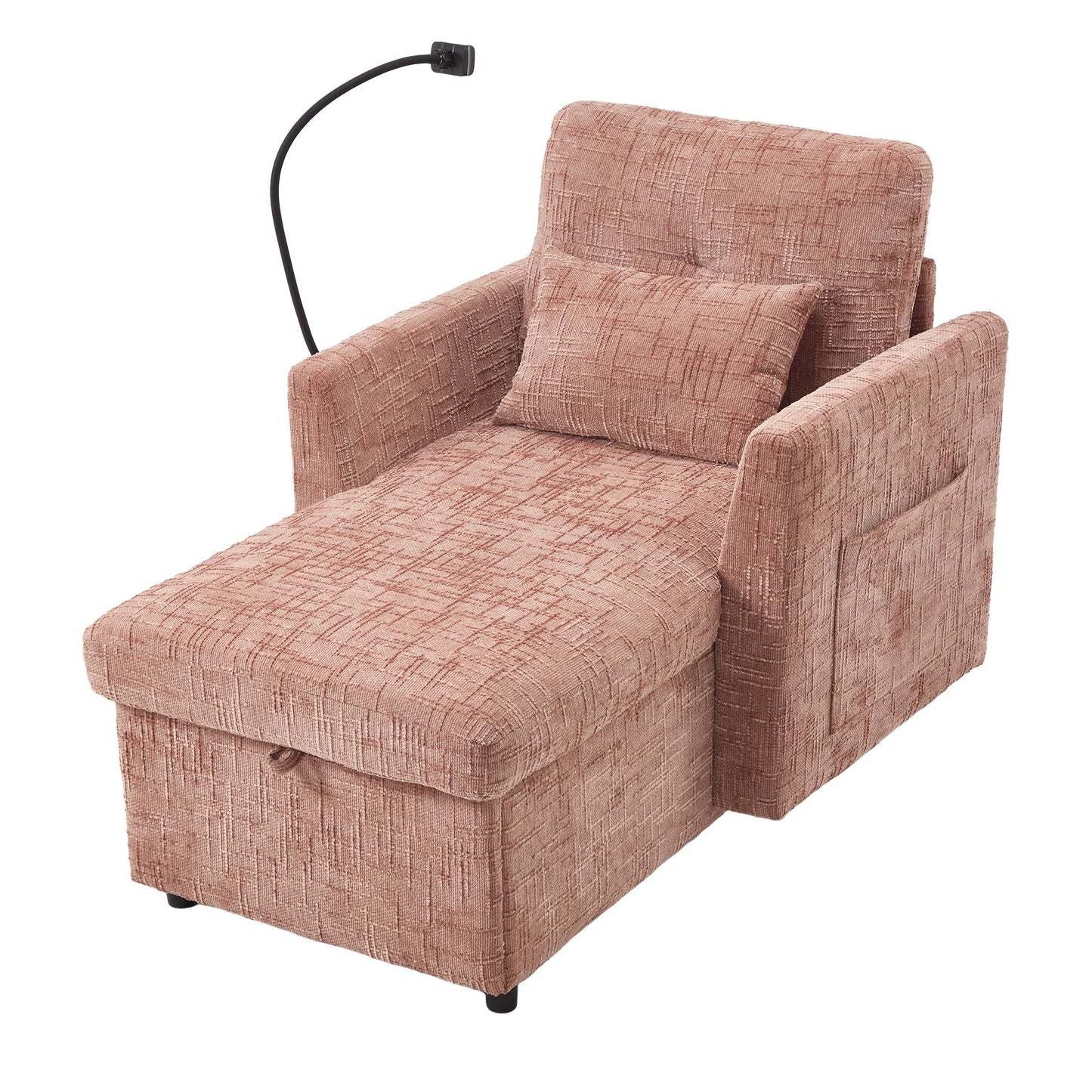 Canapé inclinable multifonction pour personne paresseuse, dossier de rangement avec support pour téléphone portable, fauteuil de loisirs simple en chenille