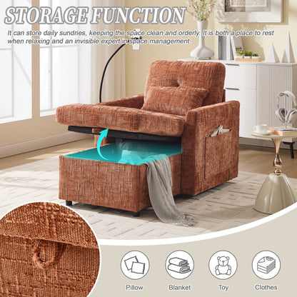 Canapé inclinable multifonction pour personne paresseuse, dossier de rangement avec support pour téléphone portable, fauteuil de loisirs simple en chenille