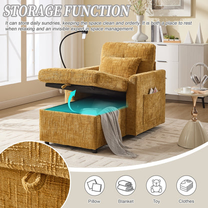 Canapé inclinable multifonction pour personne paresseuse, dossier de rangement avec support pour téléphone portable, fauteuil de loisirs simple en chenille