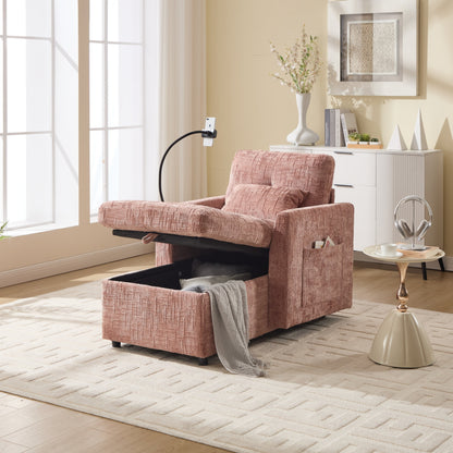 Canapé inclinable multifonction pour personne paresseuse, dossier de rangement avec support pour téléphone portable, fauteuil de loisirs simple en chenille