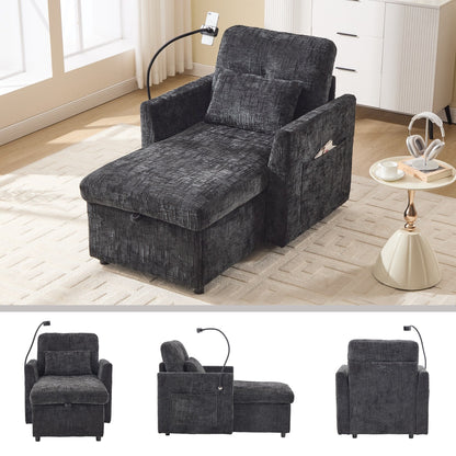 Canapé inclinable multifonction pour personne paresseuse, dossier de rangement avec support pour téléphone portable, fauteuil de loisirs simple en chenille