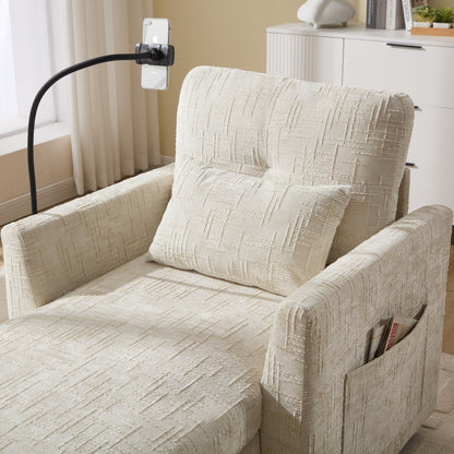 Canapé inclinable multifonction pour personne paresseuse, dossier de rangement avec support pour téléphone portable, fauteuil de loisirs simple en chenille