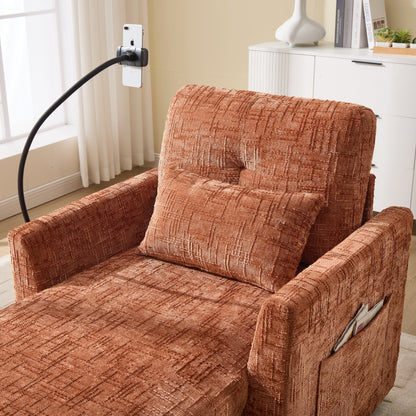 Canapé inclinable multifonction pour personne paresseuse, dossier de rangement avec support pour téléphone portable, fauteuil de loisirs simple en chenille