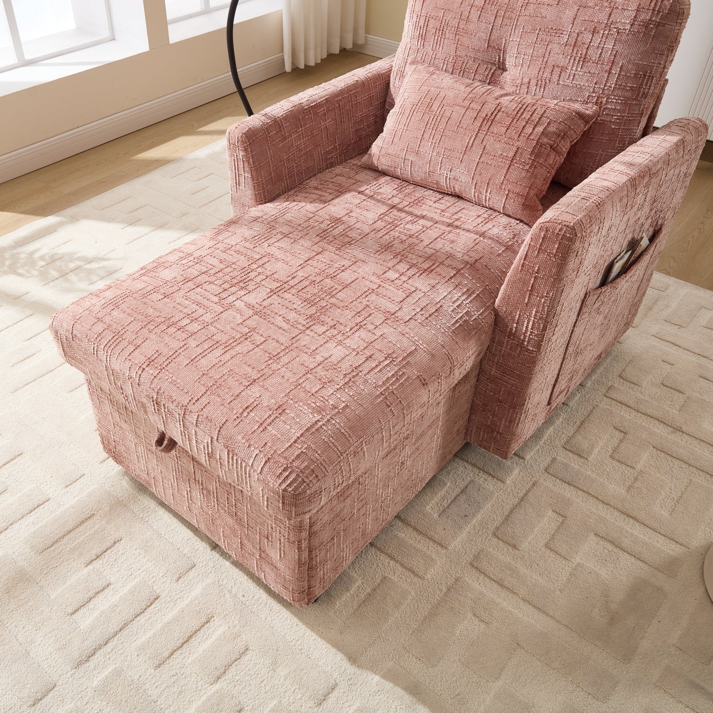 Canapé inclinable multifonction pour personne paresseuse, dossier de rangement avec support pour téléphone portable, fauteuil de loisirs simple en chenille