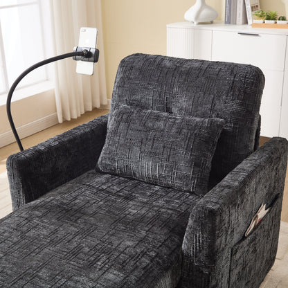 Canapé inclinable multifonction pour personne paresseuse, dossier de rangement avec support pour téléphone portable, fauteuil de loisirs simple en chenille