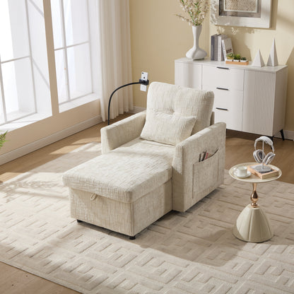 Canapé inclinable multifonction pour personne paresseuse, dossier de rangement avec support pour téléphone portable, fauteuil de loisirs simple en chenille