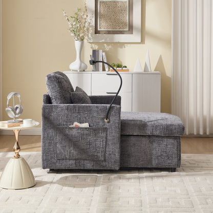 Canapé inclinable multifonction pour personne paresseuse, dossier de rangement avec support pour téléphone portable, fauteuil de loisirs simple en chenille