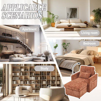 Canapé inclinable multifonction pour personne paresseuse, dossier de rangement avec support pour téléphone portable, fauteuil de loisirs simple en chenille