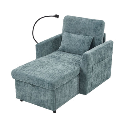 Canapé inclinable multifonction pour personne paresseuse, dossier de rangement avec support pour téléphone portable, fauteuil de loisirs simple en chenille