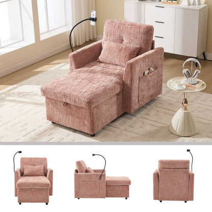 Canapé inclinable multifonction pour personne paresseuse, dossier de rangement avec support pour téléphone portable, fauteuil de loisirs simple en chenille
