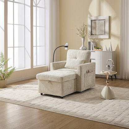 Canapé inclinable multifonction pour personne paresseuse, dossier de rangement avec support pour téléphone portable, fauteuil de loisirs simple en chenille