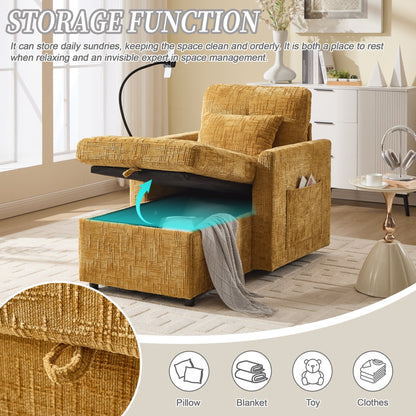 Canapé inclinable multifonction pour personne paresseuse, dossier de rangement avec support pour téléphone portable, fauteuil de loisirs simple en chenille